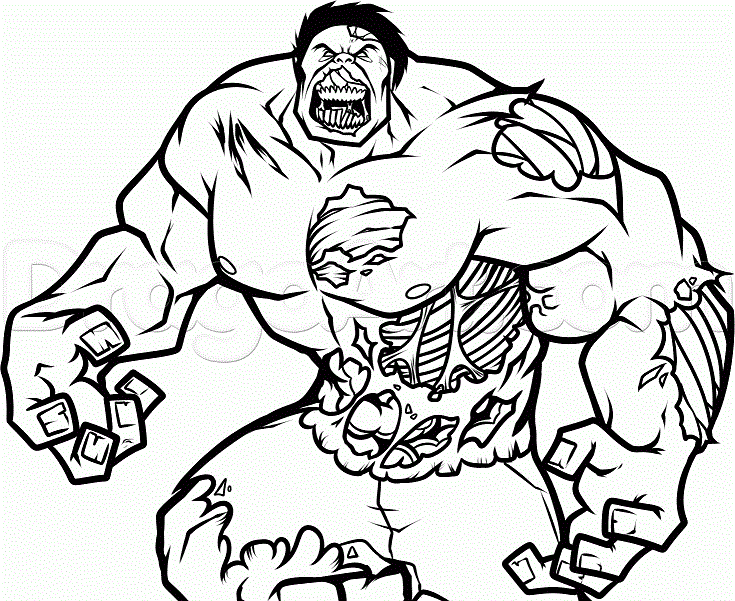 Desenho de Hulk Zumbi para Colorir e Pintar