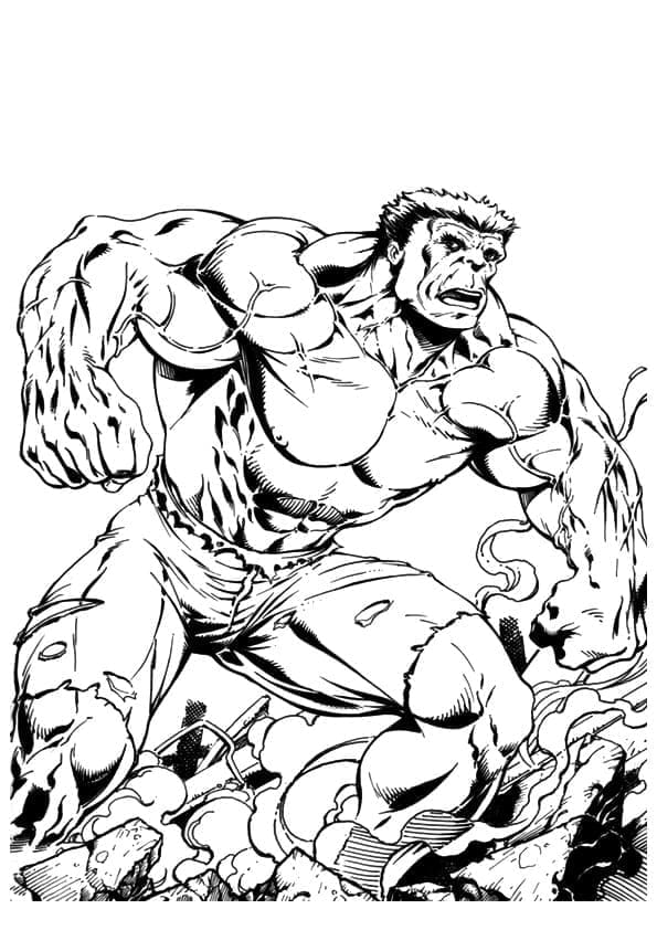 Desenho de Incrível Hulk para Colorir e Pintar