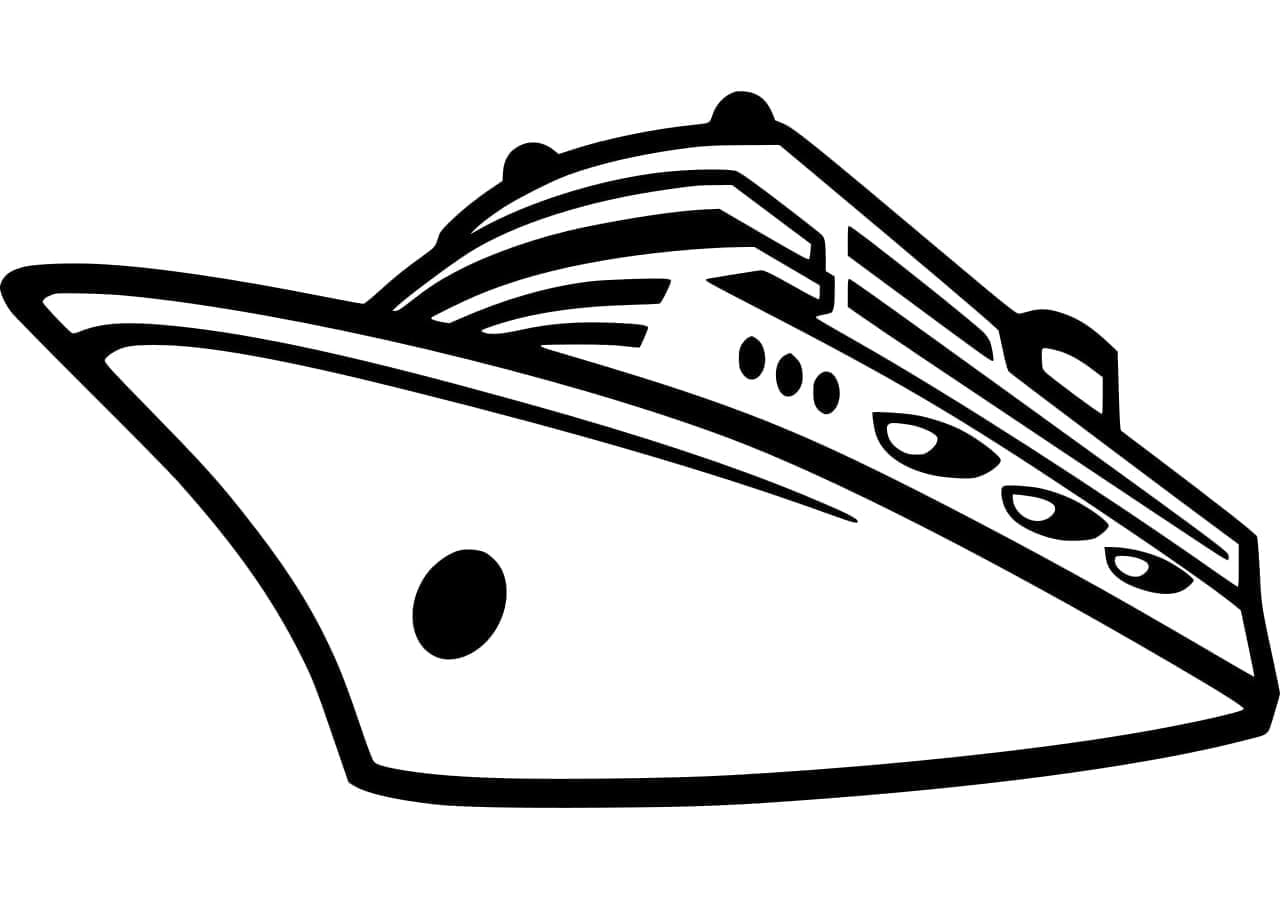 Desenho de Iate Grátis para Colorir e Pintar