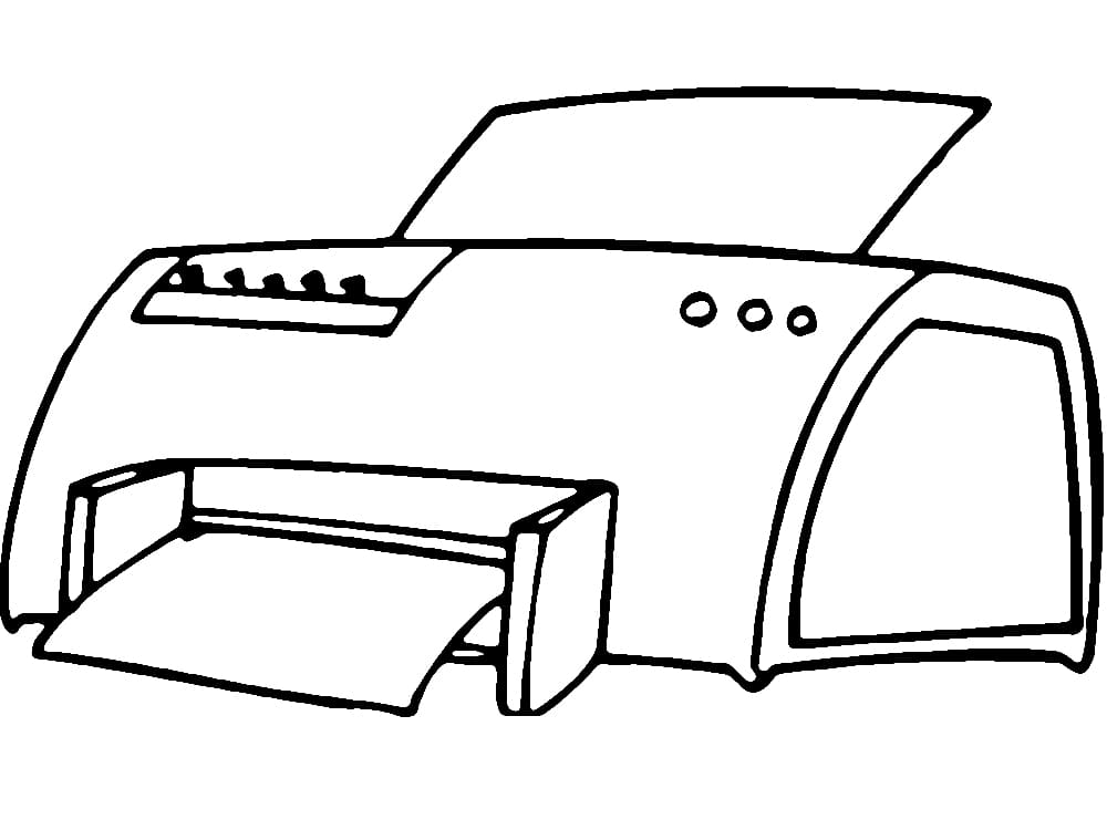 Desenho de Impressora Grátis para Colorir e Pintar