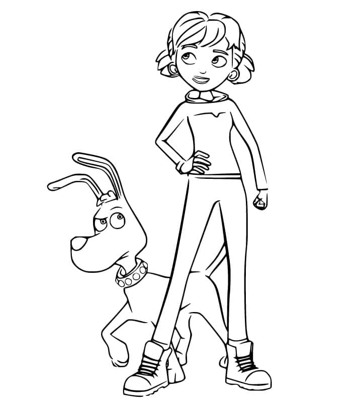 Desenho de Crânio e Penny para Colorir e Pintar