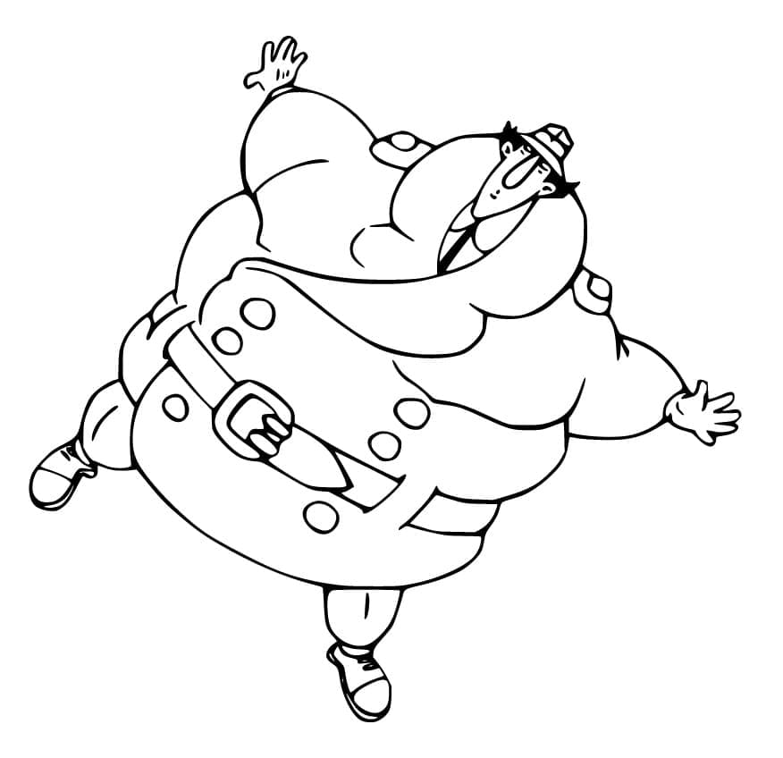 Desenho de Inspetor Bugiganga Engraçado para Colorir e Pintar