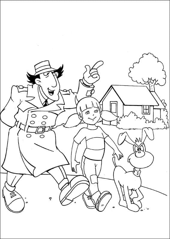 Desenho de Inspetor Bugiganga Penny e Crânio para Colorir e Pintar