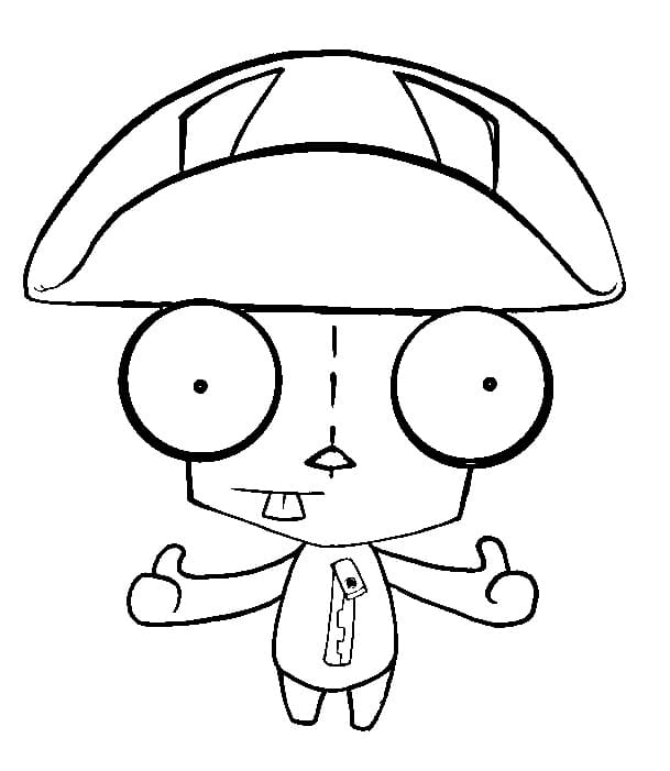 Desenho de Gir Invasor Zim para Colorir e Pintar
