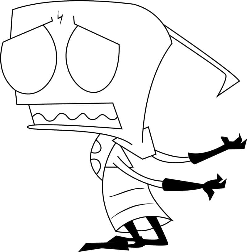 Desenho de Invasor Zim Atividades para Imprimir e Pintar