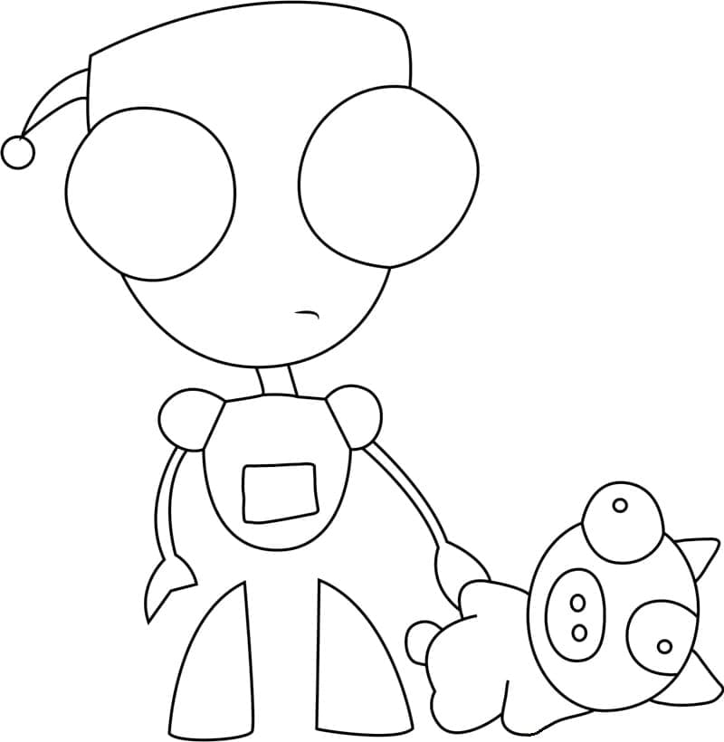 Desenho de Invasor Zim Download Pintar