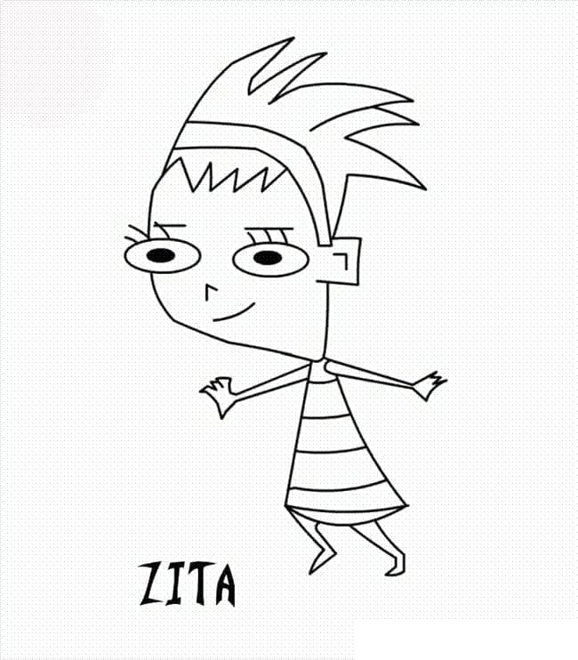 Desenho de Zita de Invasor Zim para Colorir e Pintar