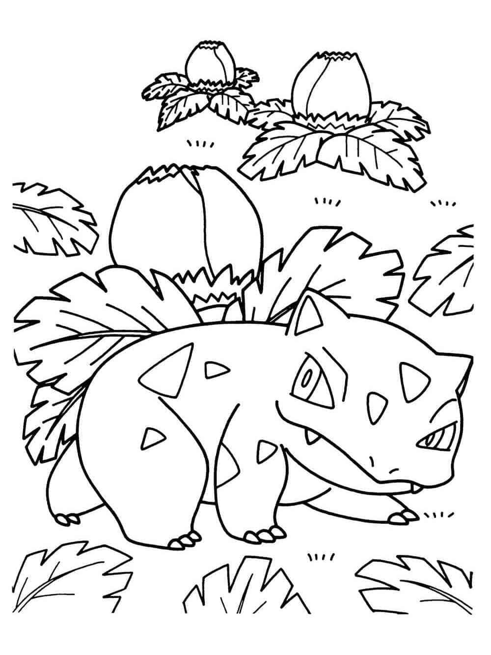 Desenho de Ivysaur para Crianças para Colorir e Pintar