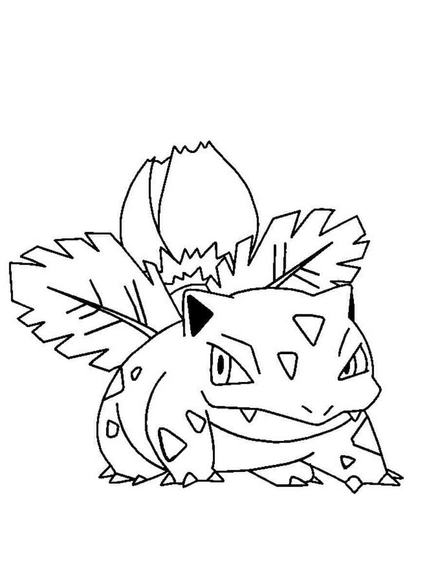Desenho de Pokemon Ivysaur Grátis para Crianças para Colorir e Pintar