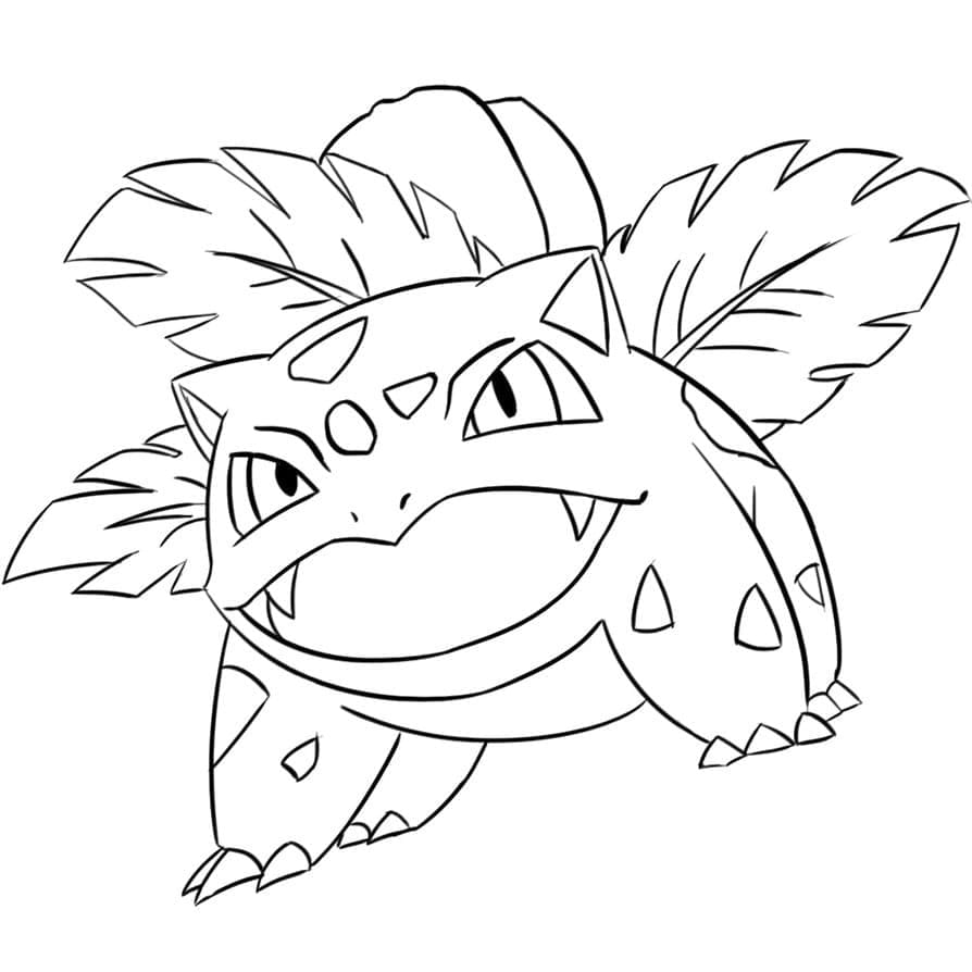 Desenho de Pokemon Ivysaur para Colorir e Pintar