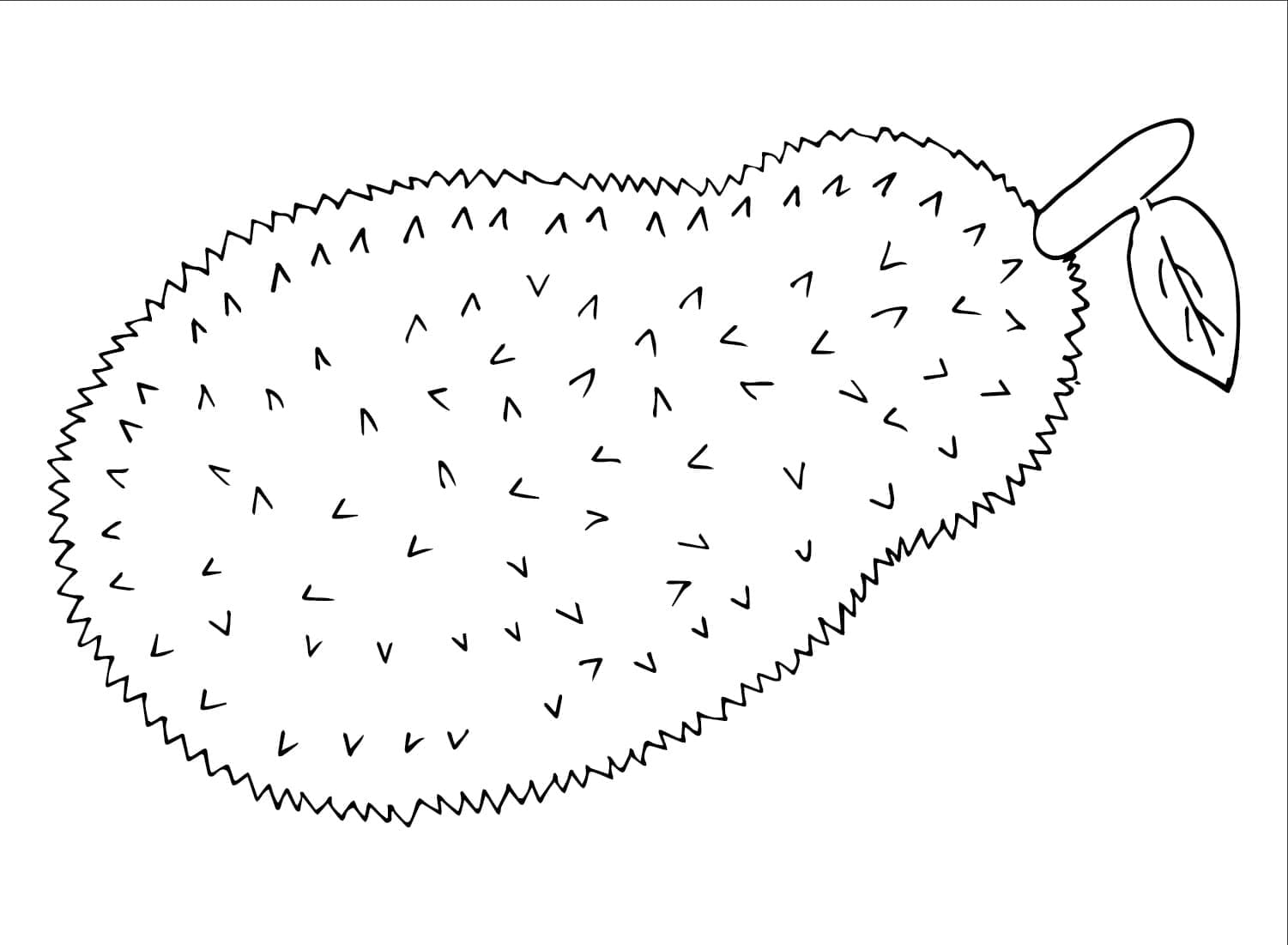 Desenho de Jaca Simples para Colorir e Pintar