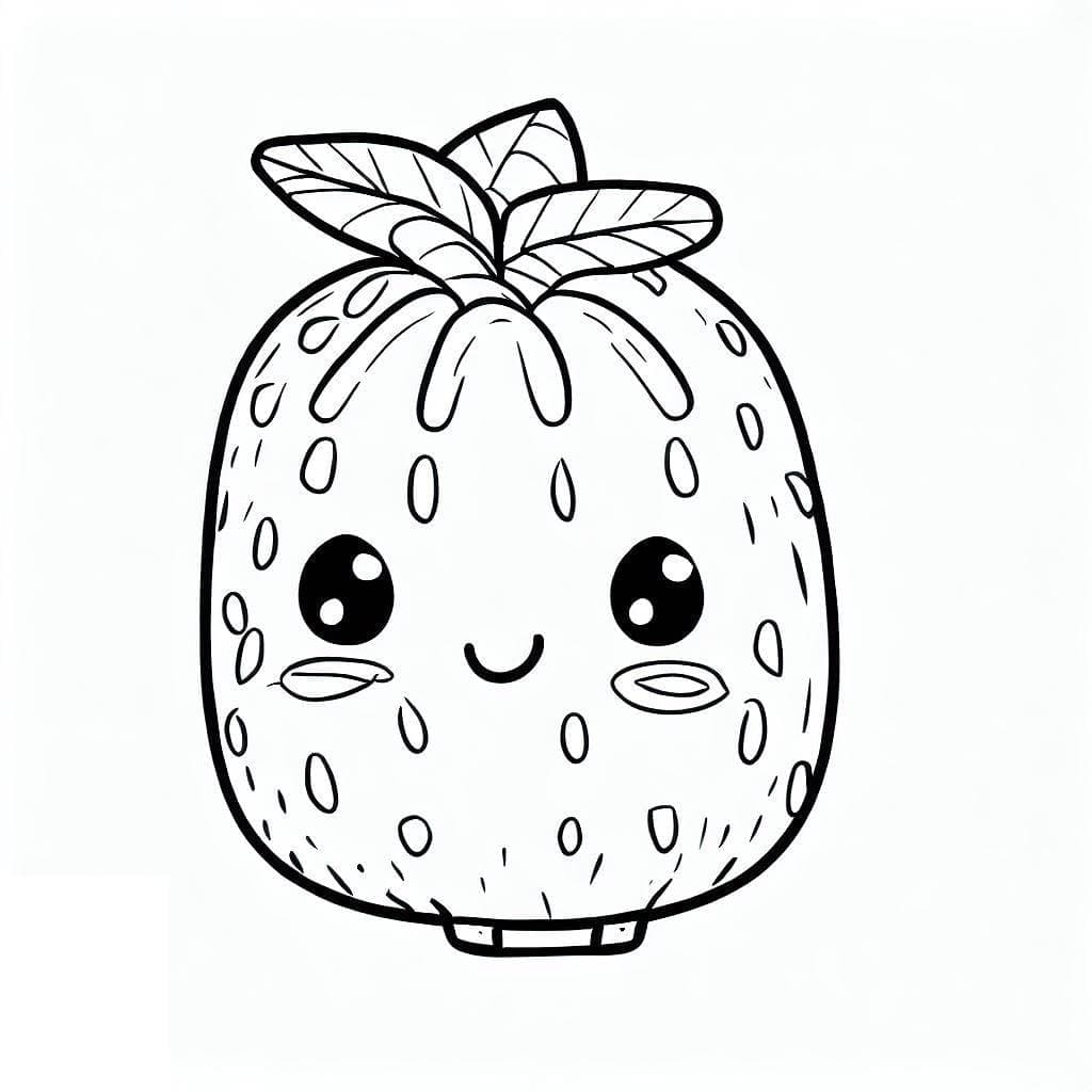 Desenho de uma Jaca Muito Fofa para Colorir e Pintar