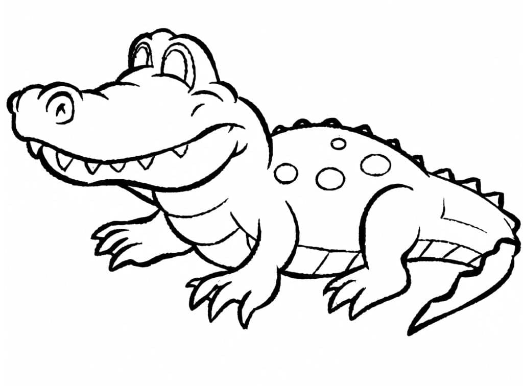 Desenho de Jacaré Grátis para Colorir e Pintar