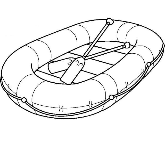 Desenho de Jangada para Colorir Tinta Guache e Pintar