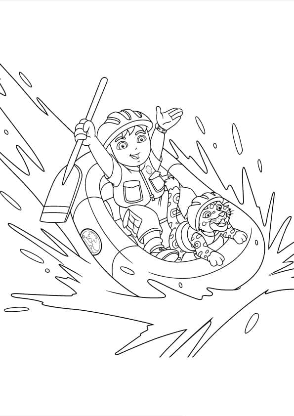 Desenho de Jangada para Imprimir e Pintar