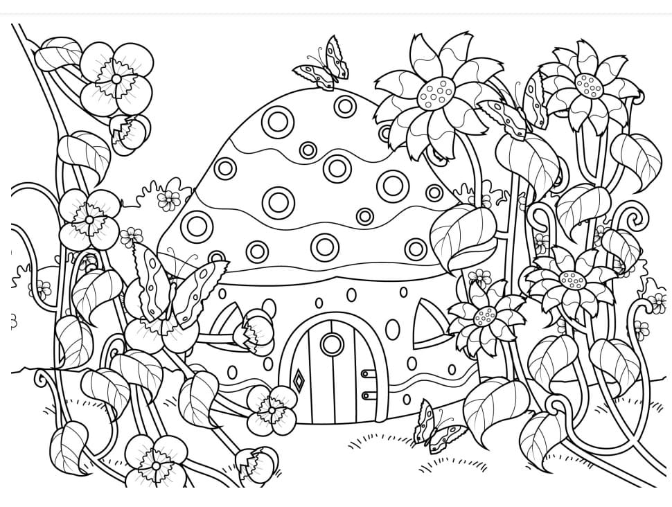 Desenho de Jardim de Flores Download Pintar