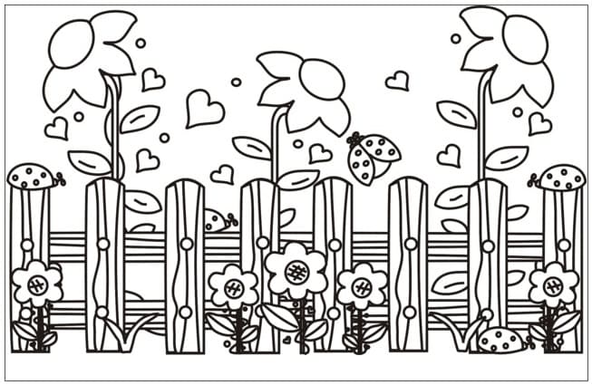 Desenho de Jardim de Flores Pdf Grátis e Pintar