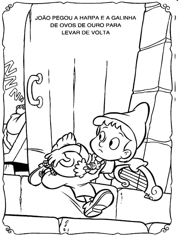 Desenho de João e o Pé de Feijão Baixar Imprimivel e Pintar