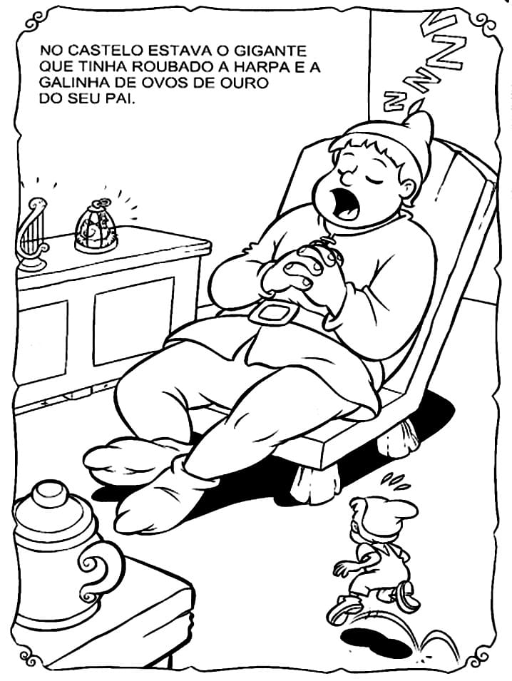 Desenho de João e o Pé de Feijão Pdf Grátis e Pintar