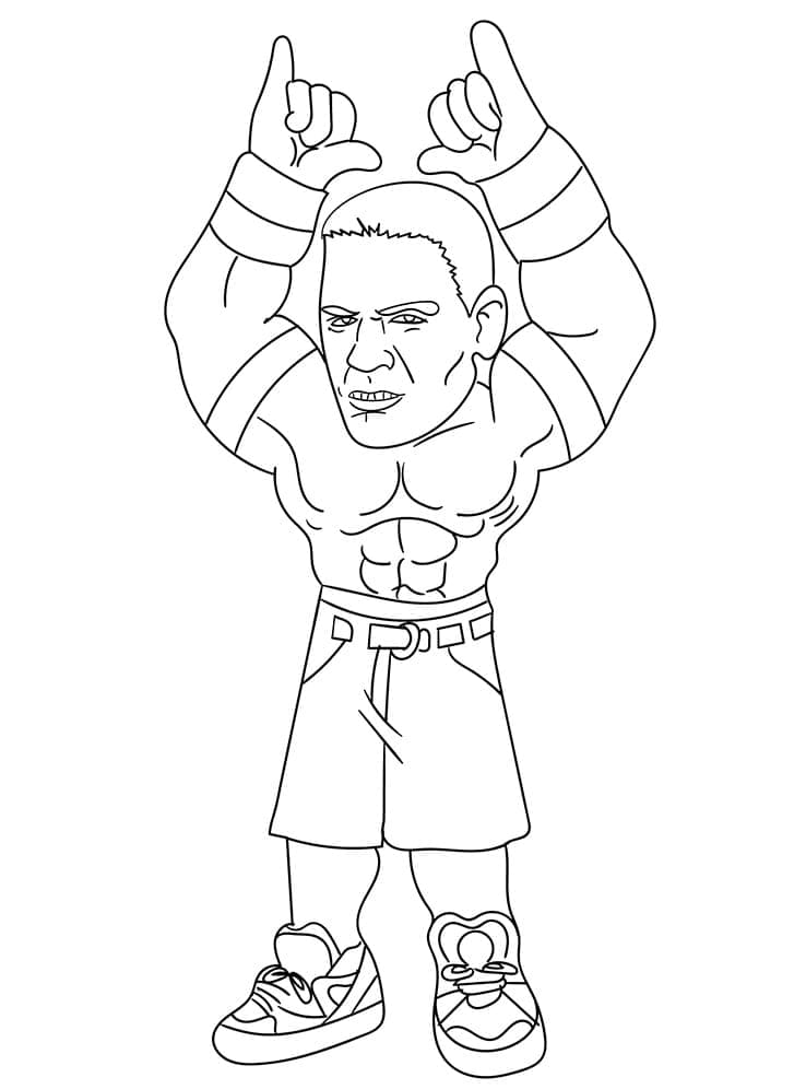 Desenho de Imprimivel Grátis John Cena para Crianças para Colorir