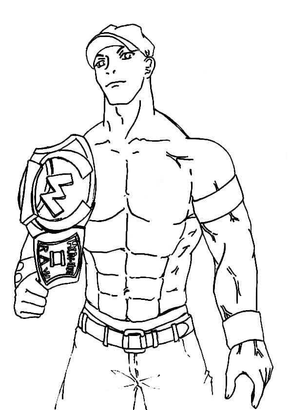 Desenho de Imprimivel Grátis John Cena para Colorir