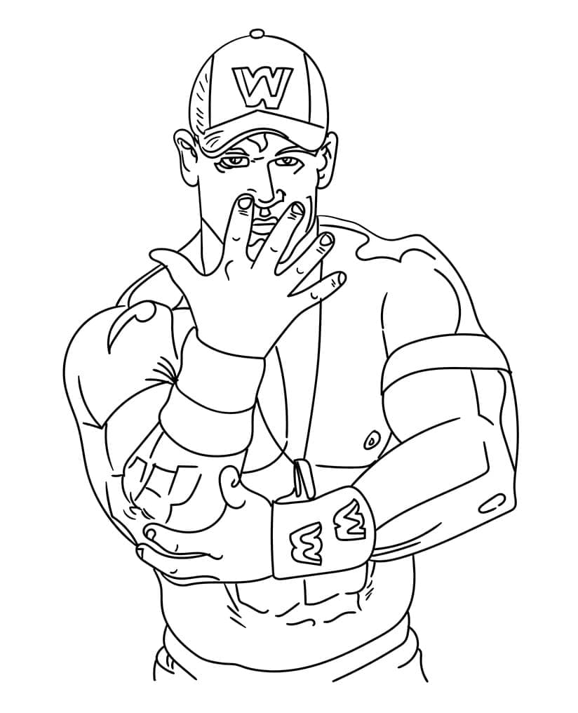 Desenho de Imprimivel John Cena para Crianças para Colorir