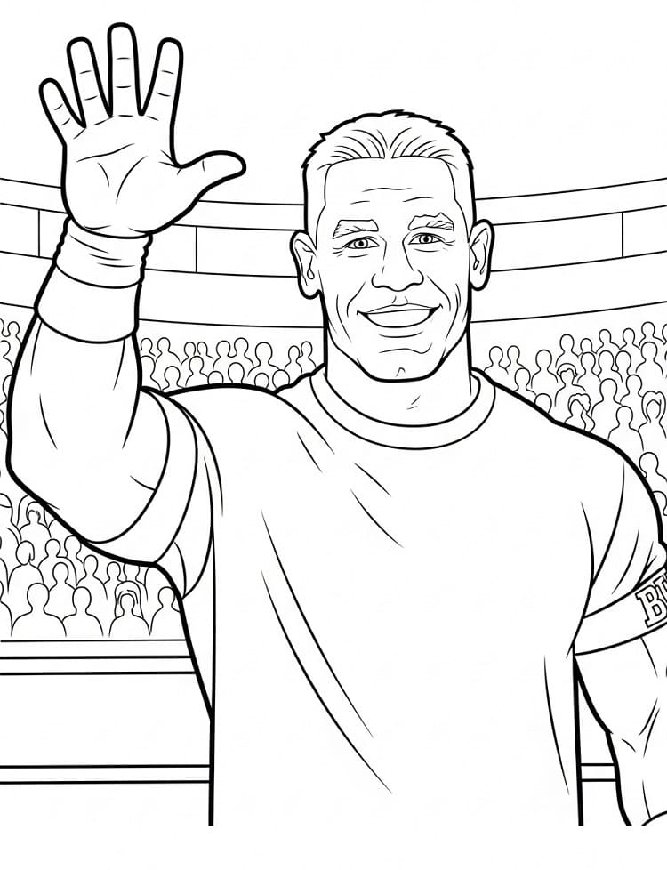 Desenho de John Cena Amigável para Colorir