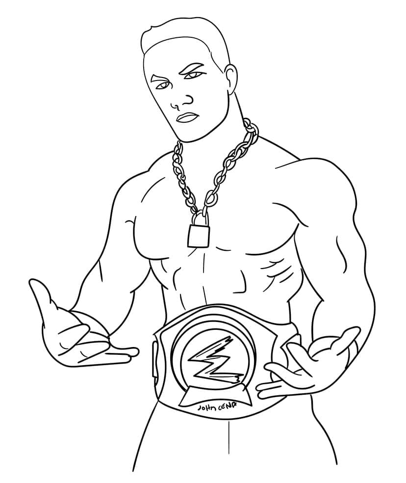 Desenho de John Cena Grátis para Crianças para Colorir