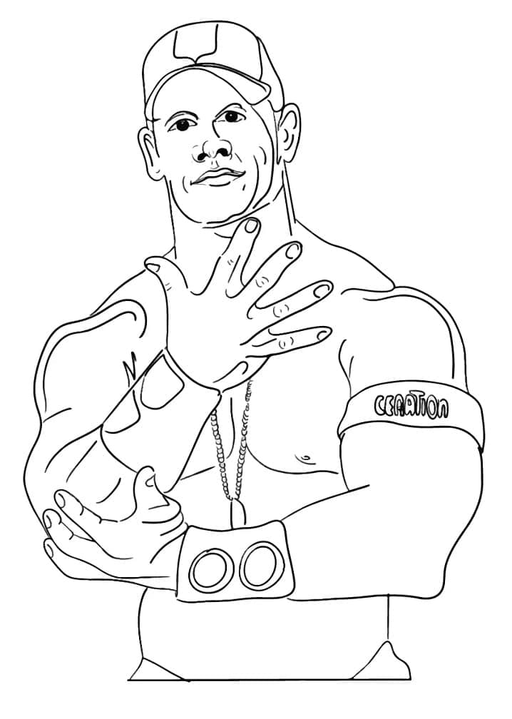 Desenho de John Cena Imprimivel Grátis para Crianças para Colorir