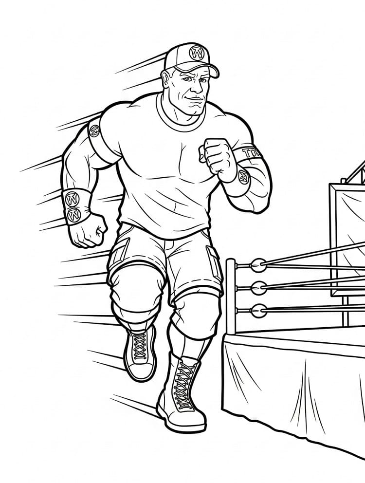 Desenho de John Cena Lutador para Colorir