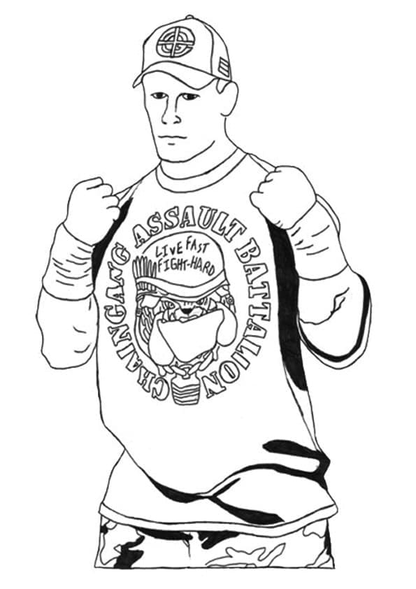 Desenho de John Cena para Crianças de 3 Anos para Colorir