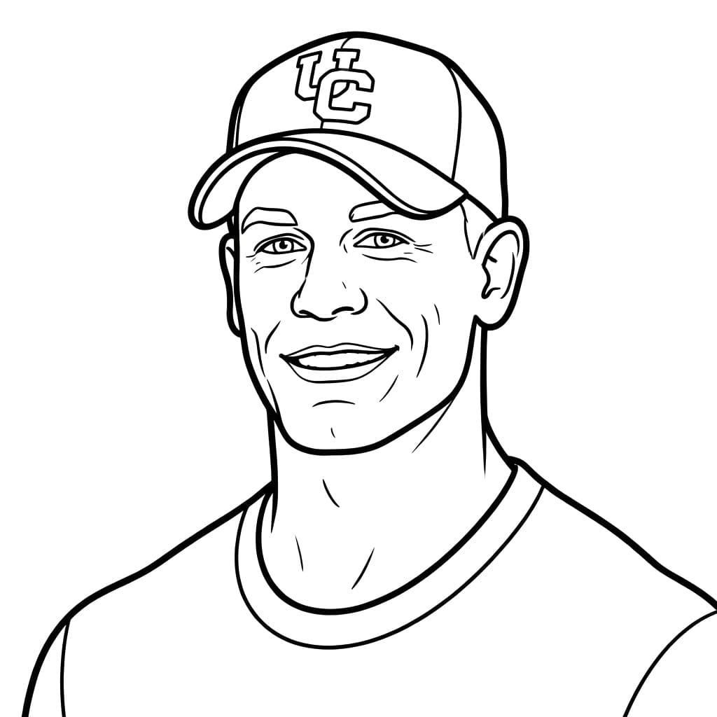 Desenho de John Cena Sorrindo para Colorir