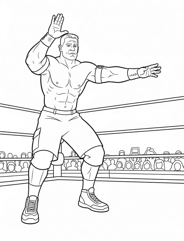 Desenho de John Cena Wwe para Colorir