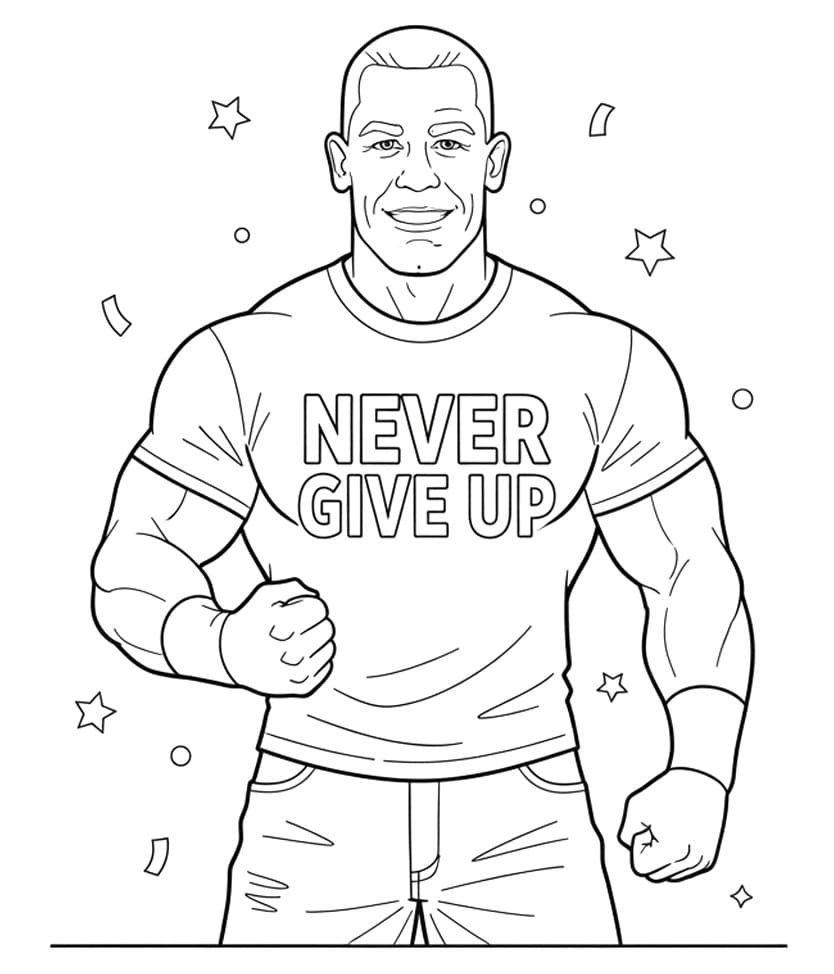 Desenho de Lutador John Cena para Colorir