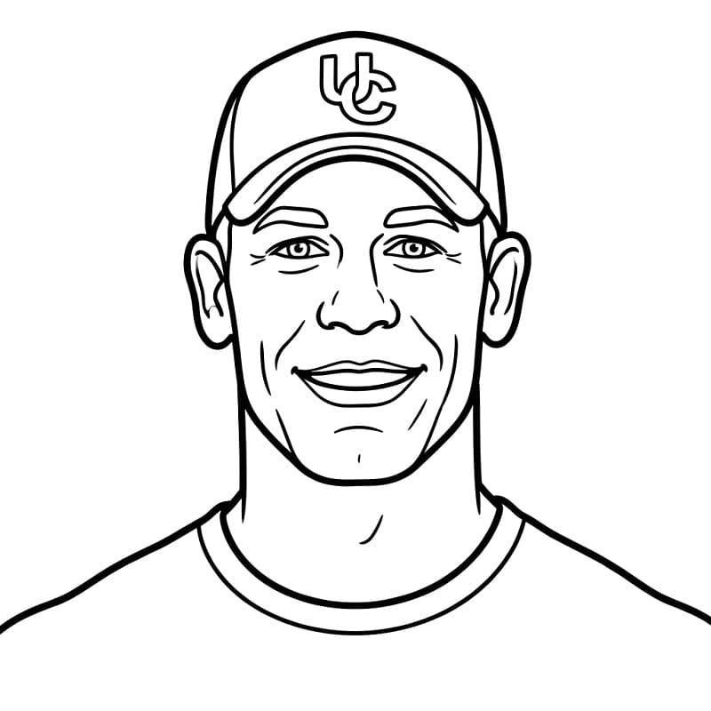Desenho de o Rosto de John Cena para Colorir