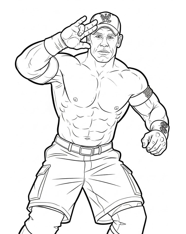 Desenho de Wwe John Cena para Colorir
