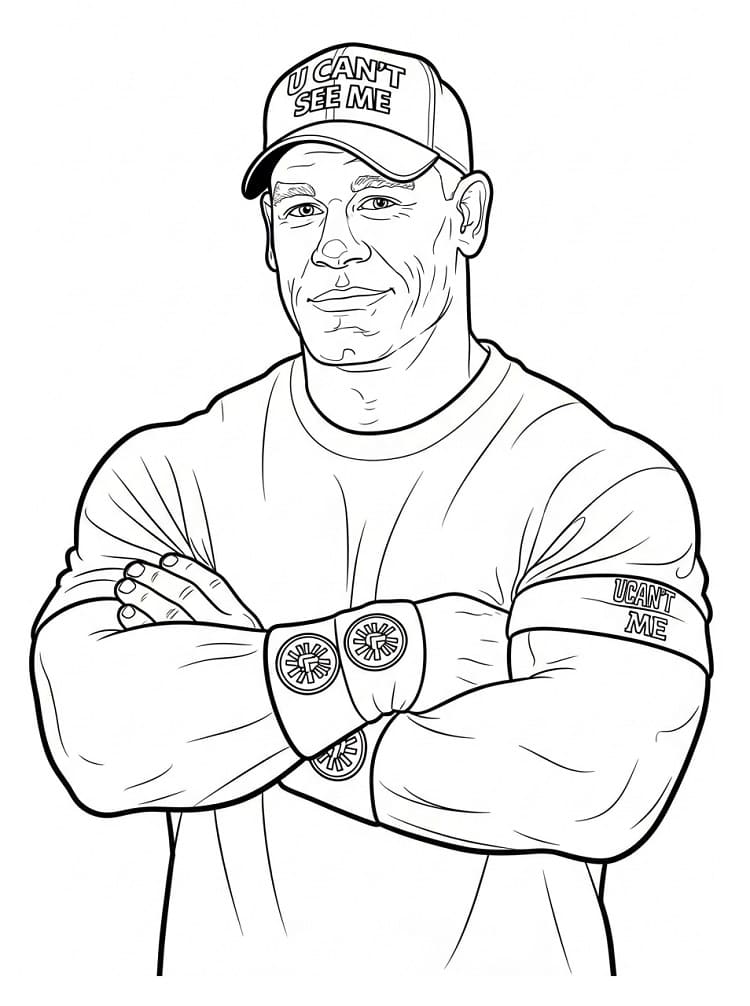 Desenho de Wwe Lutador John Cena para Colorir
