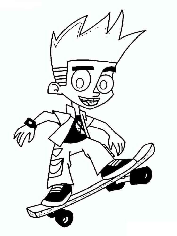 Desenho de Johnny Test Baixar Imprimivel e Pintar