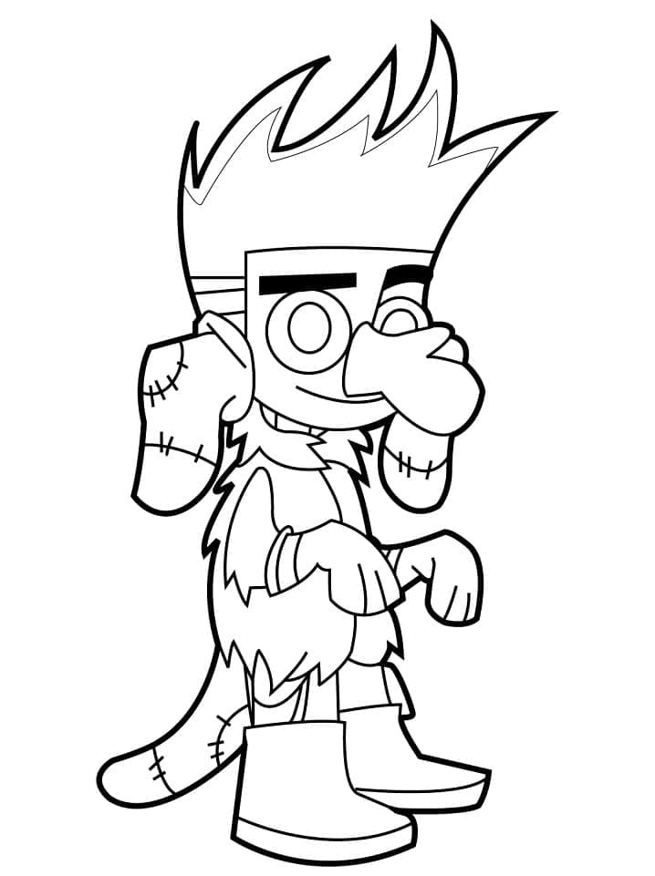Desenho de Johnny Test para Colorir Simples e Pintar