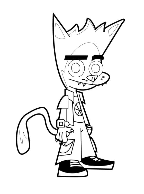 Desenho de Johnny Test para Pintar Giz de Cera