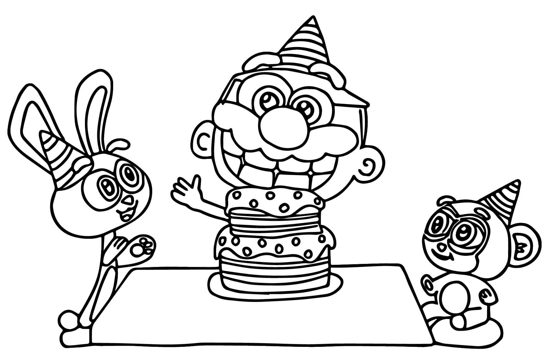 Desenho de Aniversário de José Comilão para Colorir e Pintar