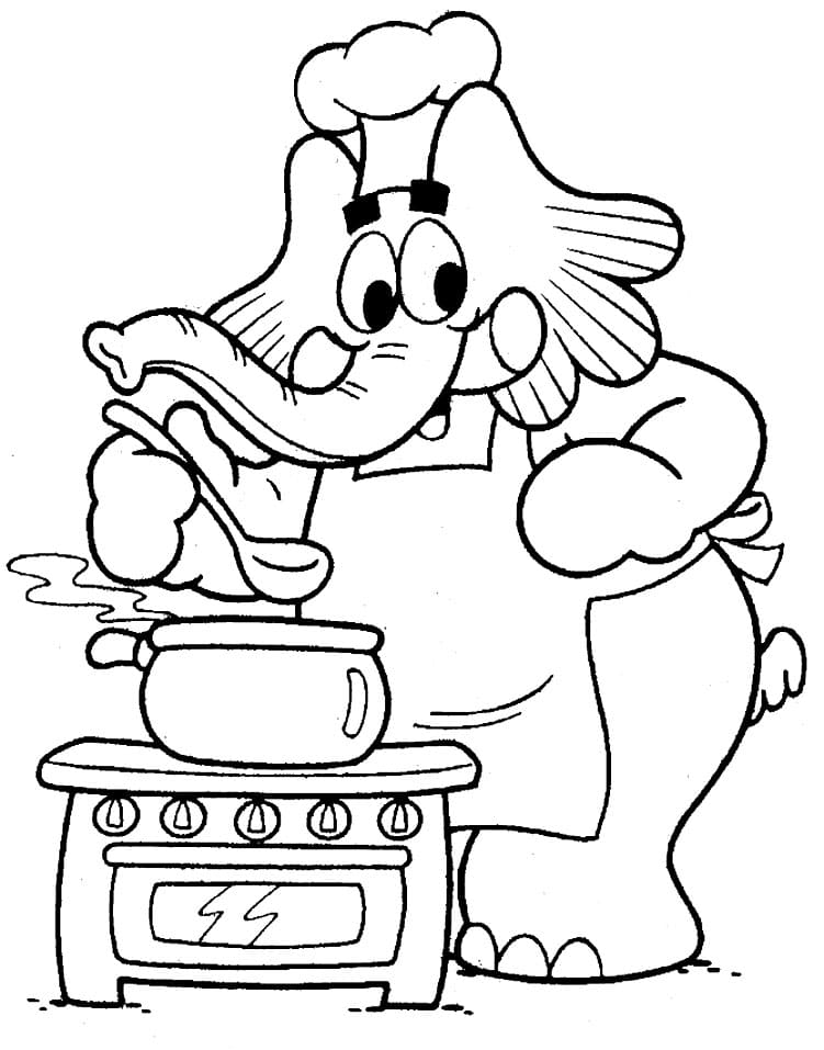 Desenho do Jotalhao Cozinhando para Colorir e Pintar