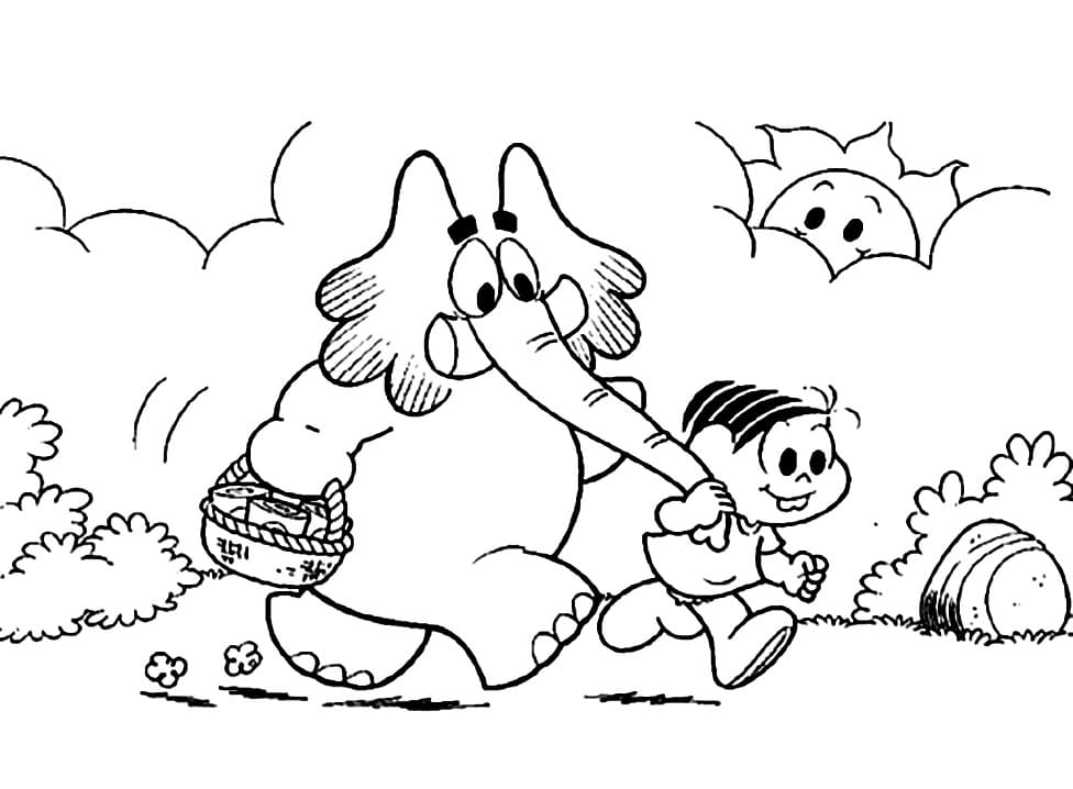 Desenho Jotalhao e Monica para Colorir e Pintar