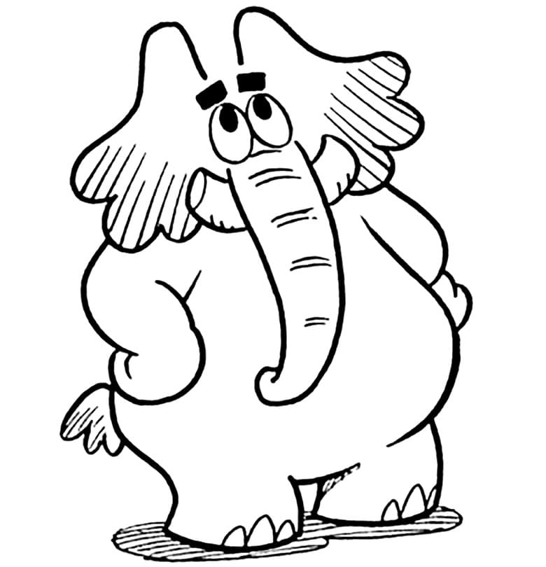 Desenho Pdf de Elefante Jotalhao para Colorir e Pintar