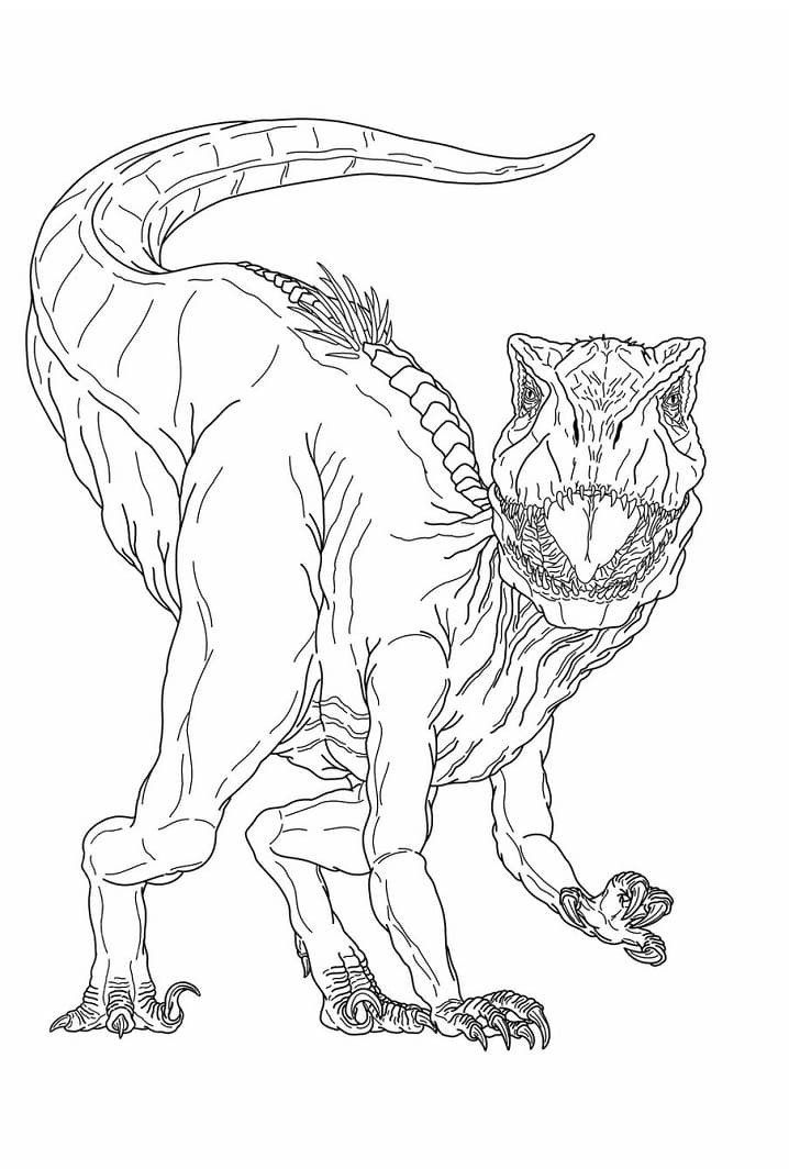 Desenho de Indoraptor Jurassic Park para Colorir e Pintar