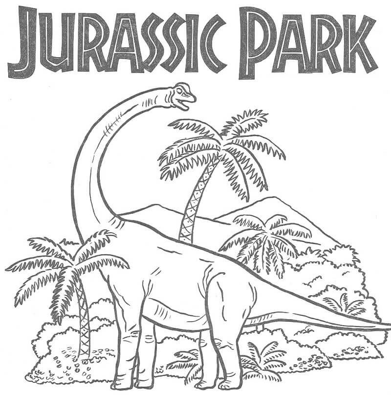 Desenho de Jurassic Park Imprimivel Pdf e Pintar