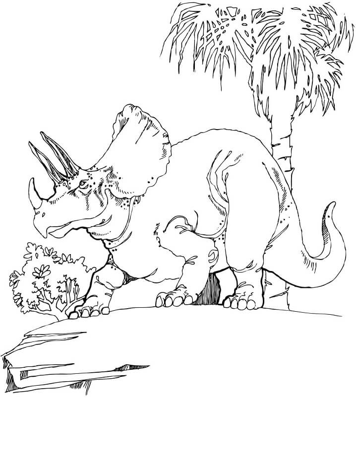 Desenho de Triceratops Jurassic Park Atividades para Colorir e Pintar