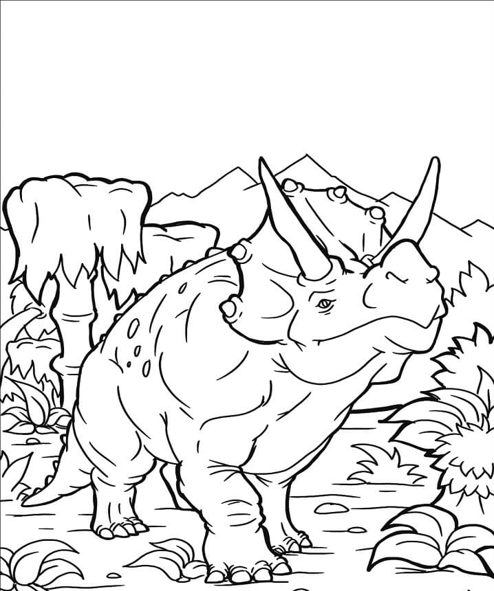 Desenho de Triceratops Jurassic Park Download Pintar