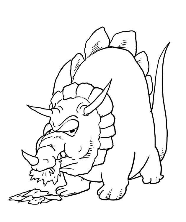 Desenho de Triceratops Jurassic Park para Colorir e Pintar