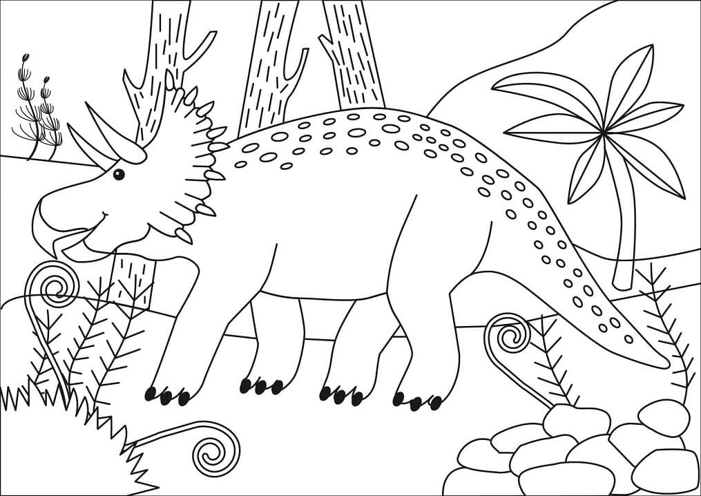 Desenho de Triceratops Jurassic Park Pdf Grátis e Pintar